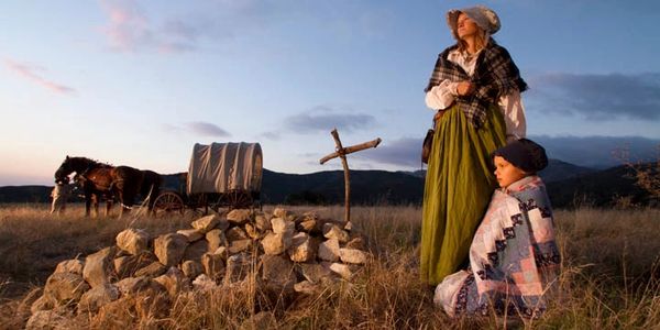 Mother with Daughter on Pioneer Trail.