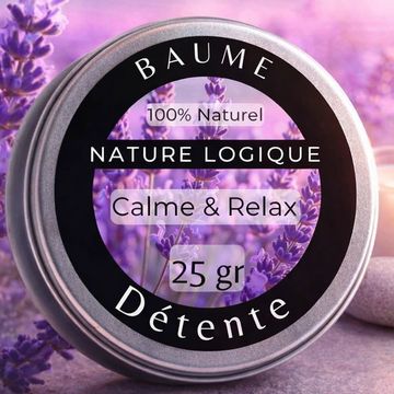 Baume détente naturel avec lavande pour calme et relaxation.