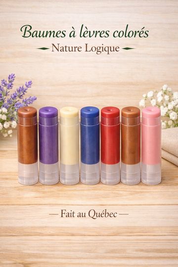 Colorful lip balms from Nature Logique, made in Quebec.
