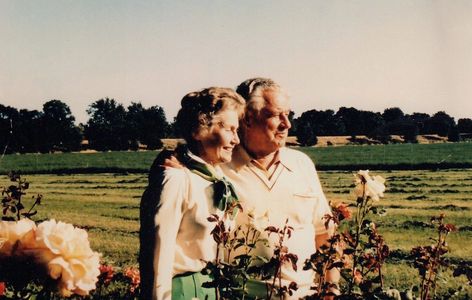 Marjoire and Lester Heringer in the rose garden