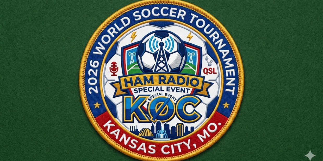 2026 World Soccer Tournament Ham Radio Special Event patch in Kansas City, MO.