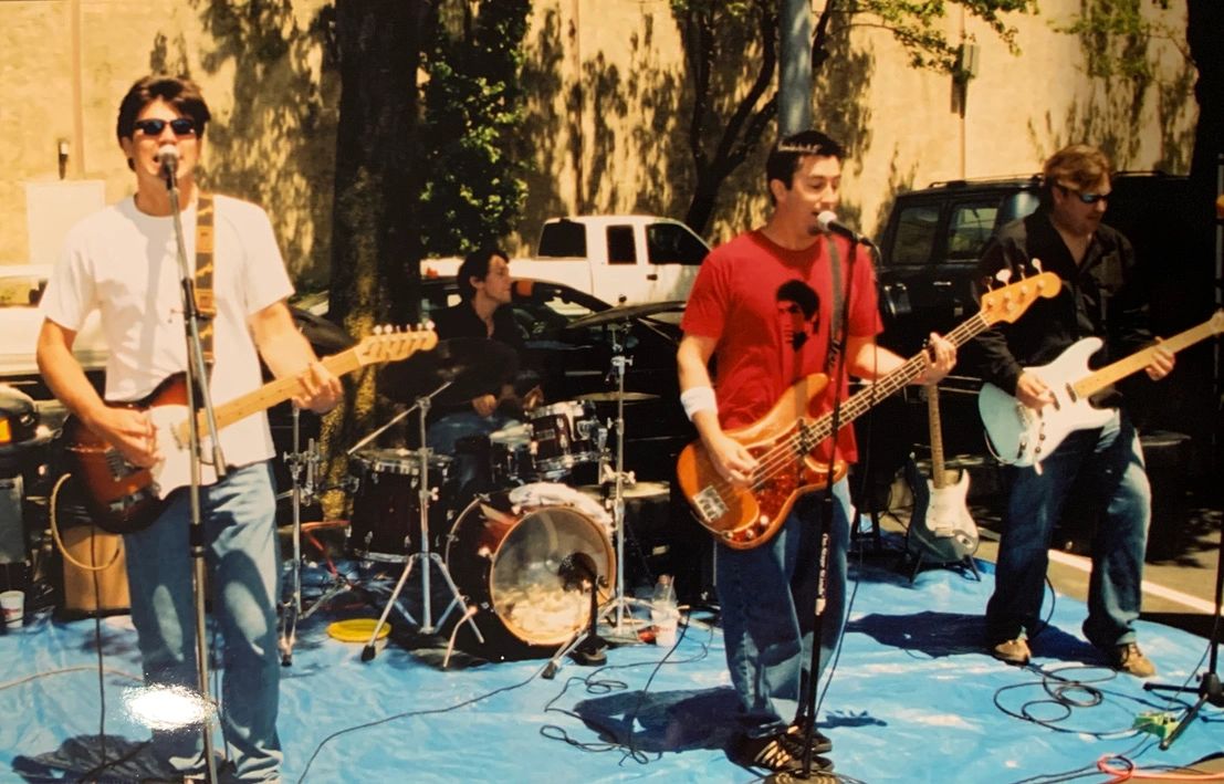 (From left to right) Kev, Tim, Jay, and Dave live on 107.7 The Bone with Steven Seaweed as we christ