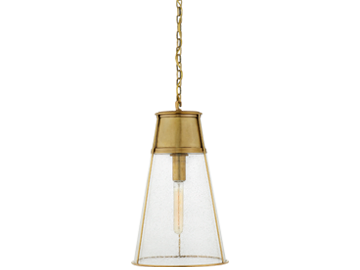 Gold and glass pendant light