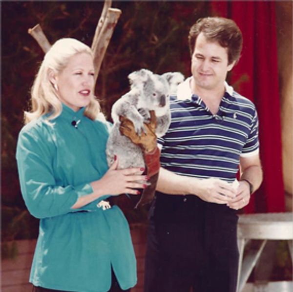 Jerry hosting the animal show at San Diego Zoo with Joan Embery