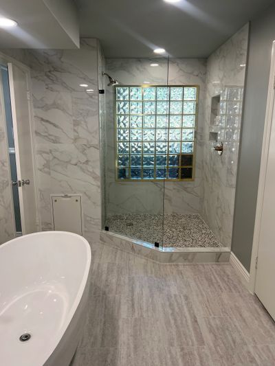 Completed bathroom remodel in Dallas, TX.