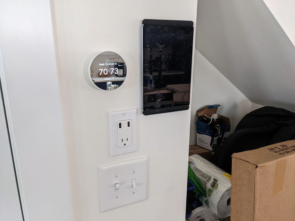 Installation of Smart Thermostat, Apple Media Controller and USB Outlet