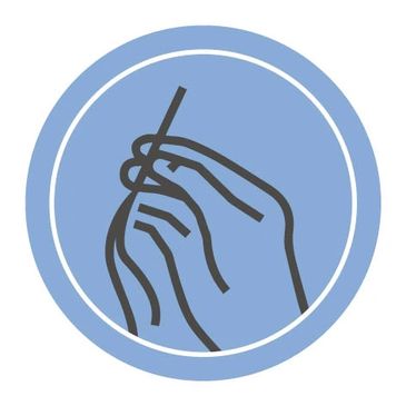 Icon to show hand finishing work