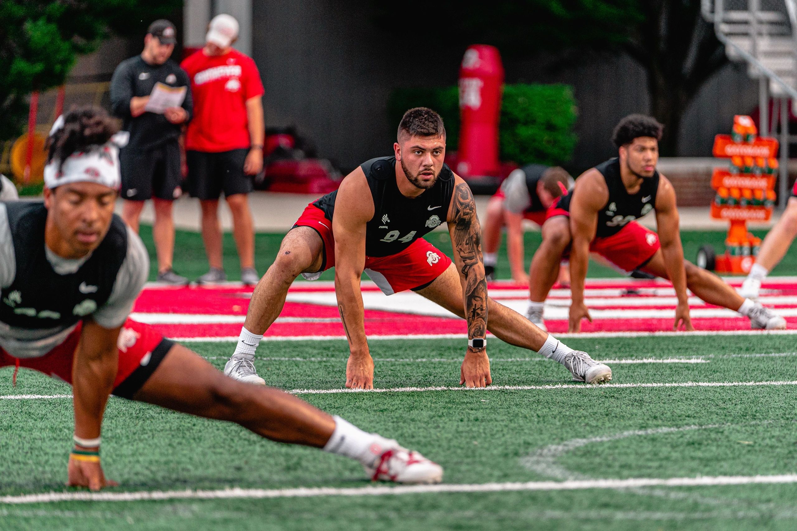 Roen McCullough during Ohio State football training
