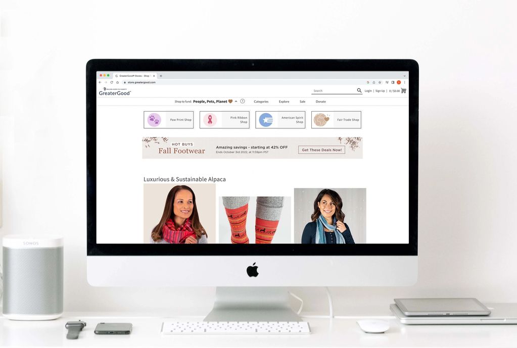 GreaterGood, Homepage design