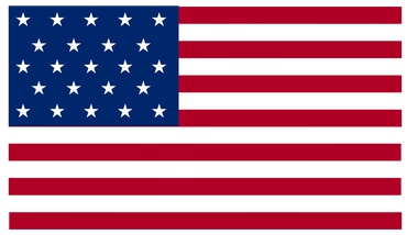 American flag with 26 stars and 13 stripes.