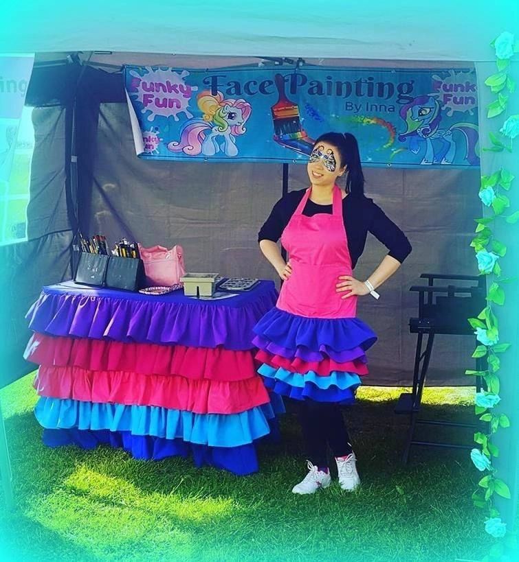 face painting at a kids party wheels party