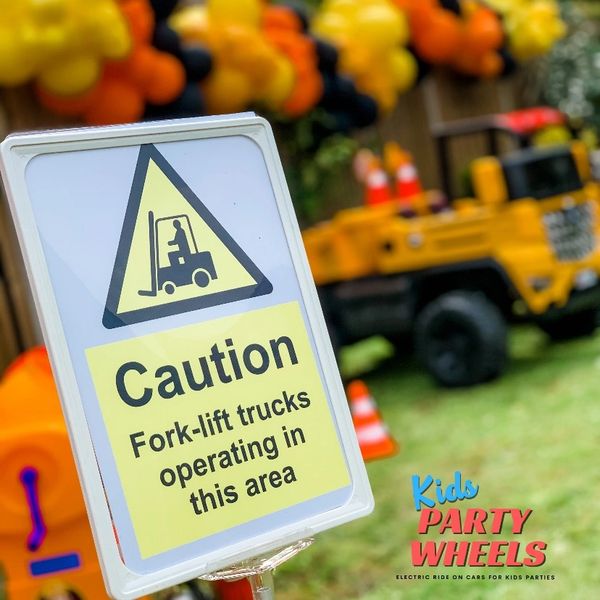 a construction sign at a kids party wheels construction party 