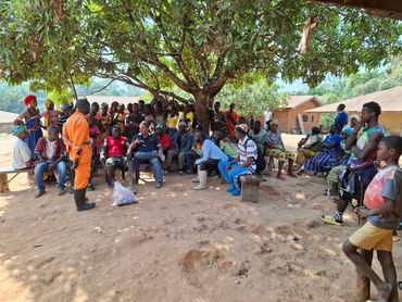 community gathering for project planning with aqua harvest partners