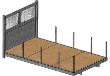 3.5t Flatbed Commercial Truck Body With Side Supports