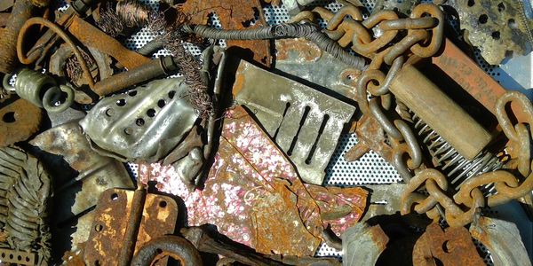 Found metal from a art supply collection walk.