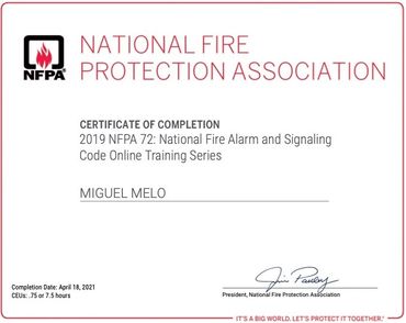 Certificados en NFPA 72