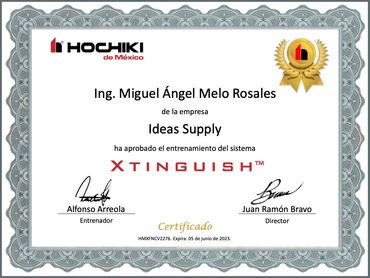 Certificados en paneles de alarma Hochiki Xtinguish