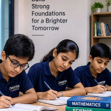 Students focused on studying in class.