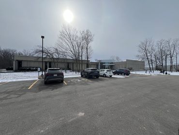 Snow cleared commercial parking lot