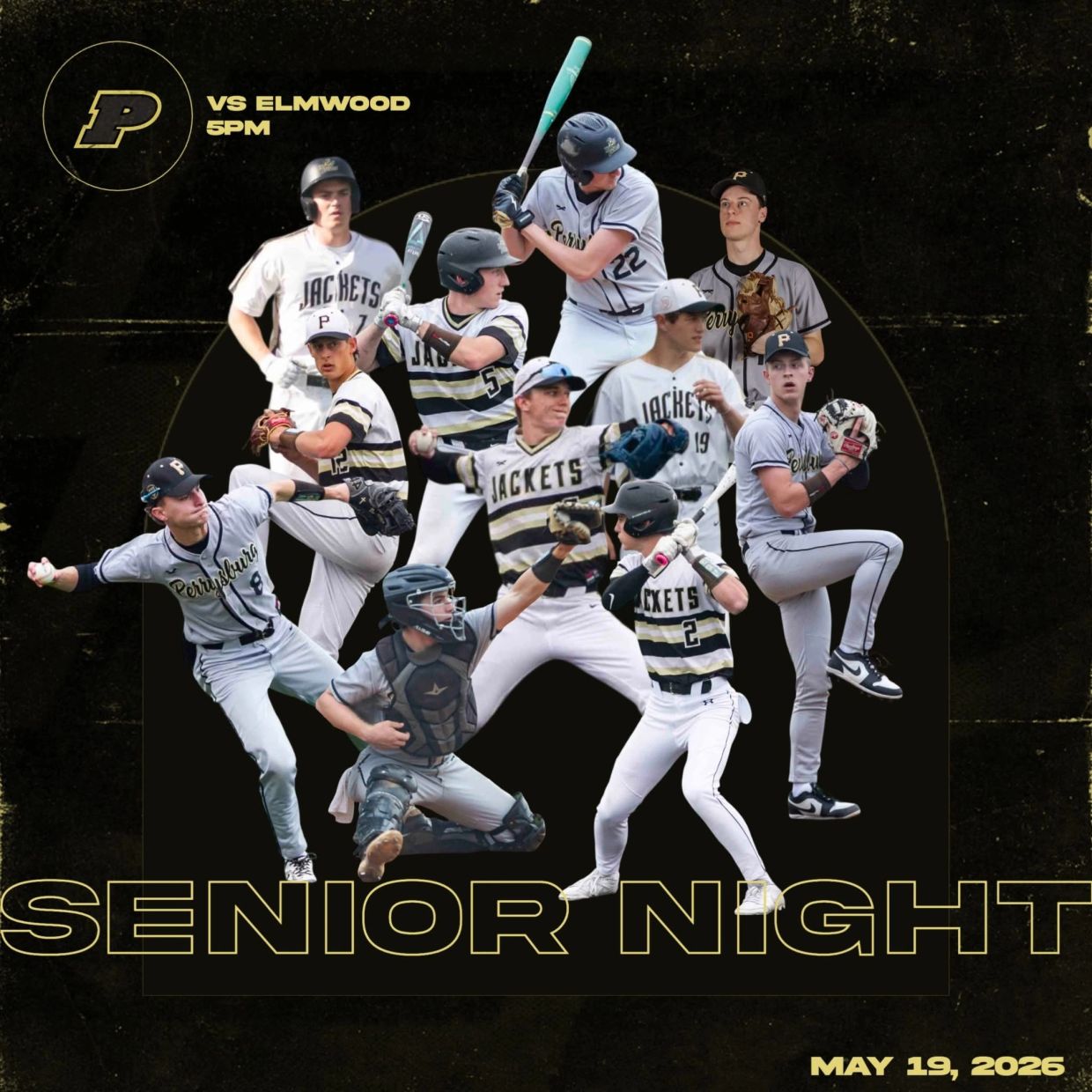 Collage of baseball players in action wearing Jackets uniforms.