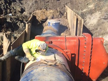 Welding in a 48” Valve in Columbiaville MI