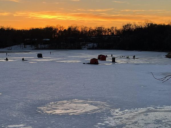 December 2022 - Twelve Fishermen were trying their luck on the ice.