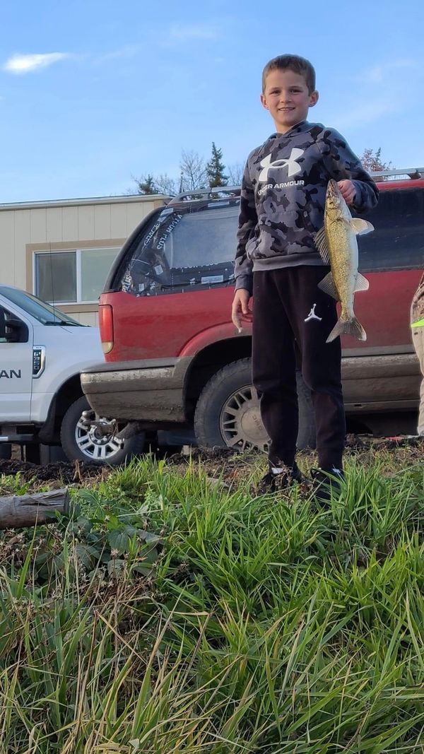 First walleye caught in Lake Redwood by a young fisherman! The Reclamation Project is a success!