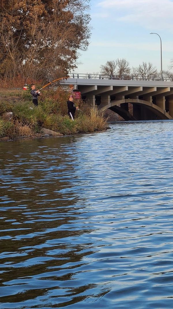 Young fishermen fishing on Lake Redwood when Lake Redwood was opened up.