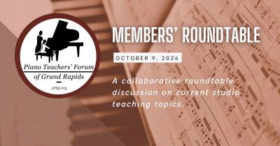 Announcement for a piano teachers' forum roundtable.