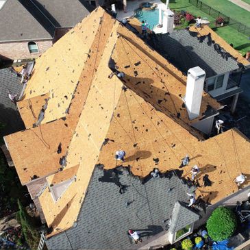RJW Construction performing a local roofing replacement in Southlake, TX due to storm damage.