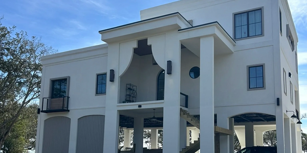 Precast concrete home with custom design porch