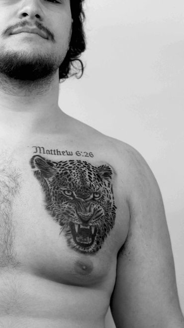 Jaguar fine line tattoo