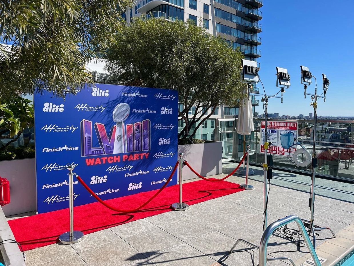Custom step and repeat backdrop LA event step & repeat rental Los Angeles
