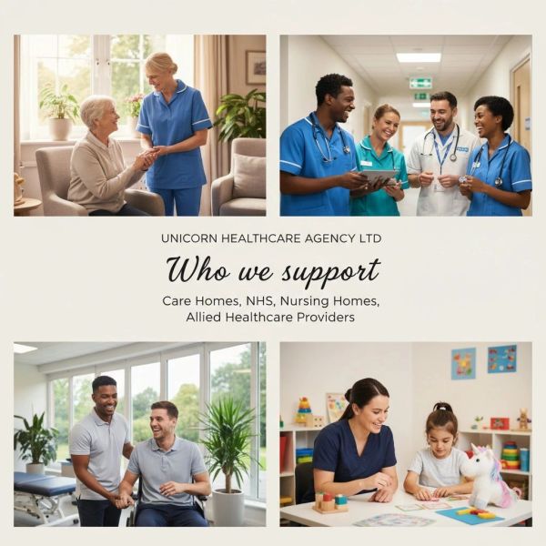 Healthcare professionals supporting patients and communities in various settings.