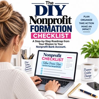 Woman working on a nonprofit formation checklist on her laptop.