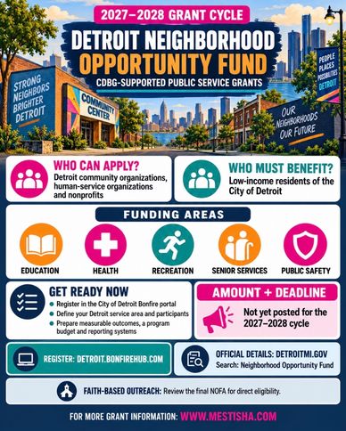 2027-2028 Detroit Neighborhood Opportunity Fund grant details.