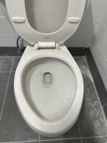 Restroom dirty after construction
