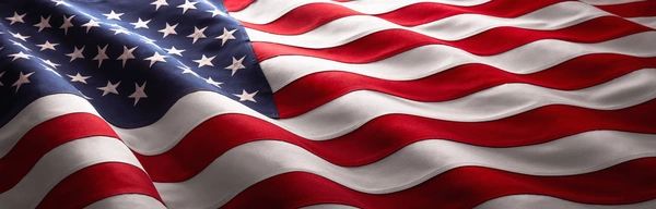 Close-up of a waving American flag.