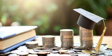 Coins and a book