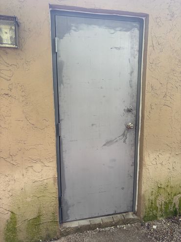 90 minute fire rated hollow metal door.