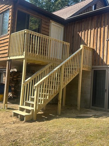 Deck and stairs construction.