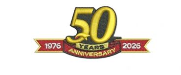 50 years anniversary logo from 1976 to 2026.