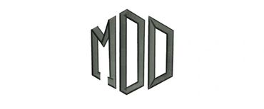 3D style letters spelling 'MOD' in gray on white background.