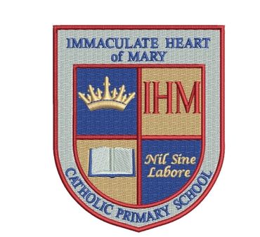 School emblem of Immaculate Heart of Mary Catholic Primary School.