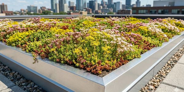 sedum growing on top of a rooftop