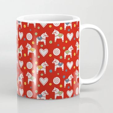 Holiday Dala Horse available in mugs, totes and wrapping paper