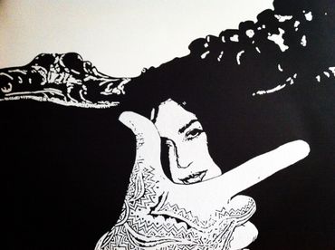 TITLE: DIANA
SERIES: “RETRATOS”
2011
ACRYLIC AND SEQUINS ON CANVAS
40' X 47' X 2'