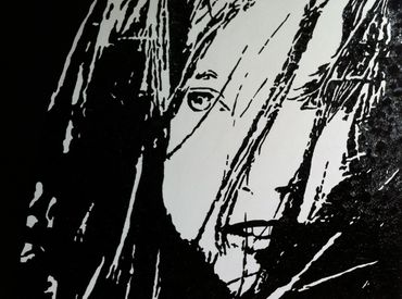 TITLE: AGUSTINA
SERIES: “RETRATOS”
2011
ACRYLIC AND SEQUINS ON CANVAS
40' X 47' X 2'