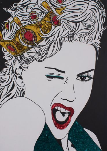 TITLE: GWEN
SERIES: “POP”
1998
ACRYLIC AND SEQUINS ON CANVAS
28' X 20' X 3'
