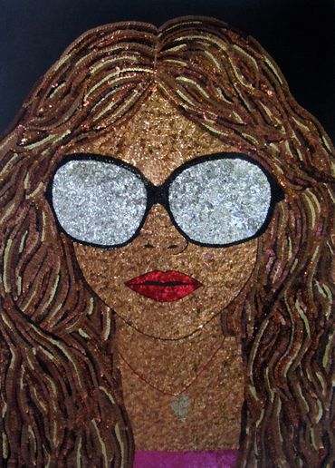 TITLE: AUTORRETRATO
SERIES: “PIELES”
2011
ACRYLIC AND SEQUINS ON CANVAS
28' X 20' X 3'